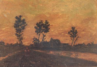 Vincent Van Gogh Landscape at Sunset (nn04) oil painting image